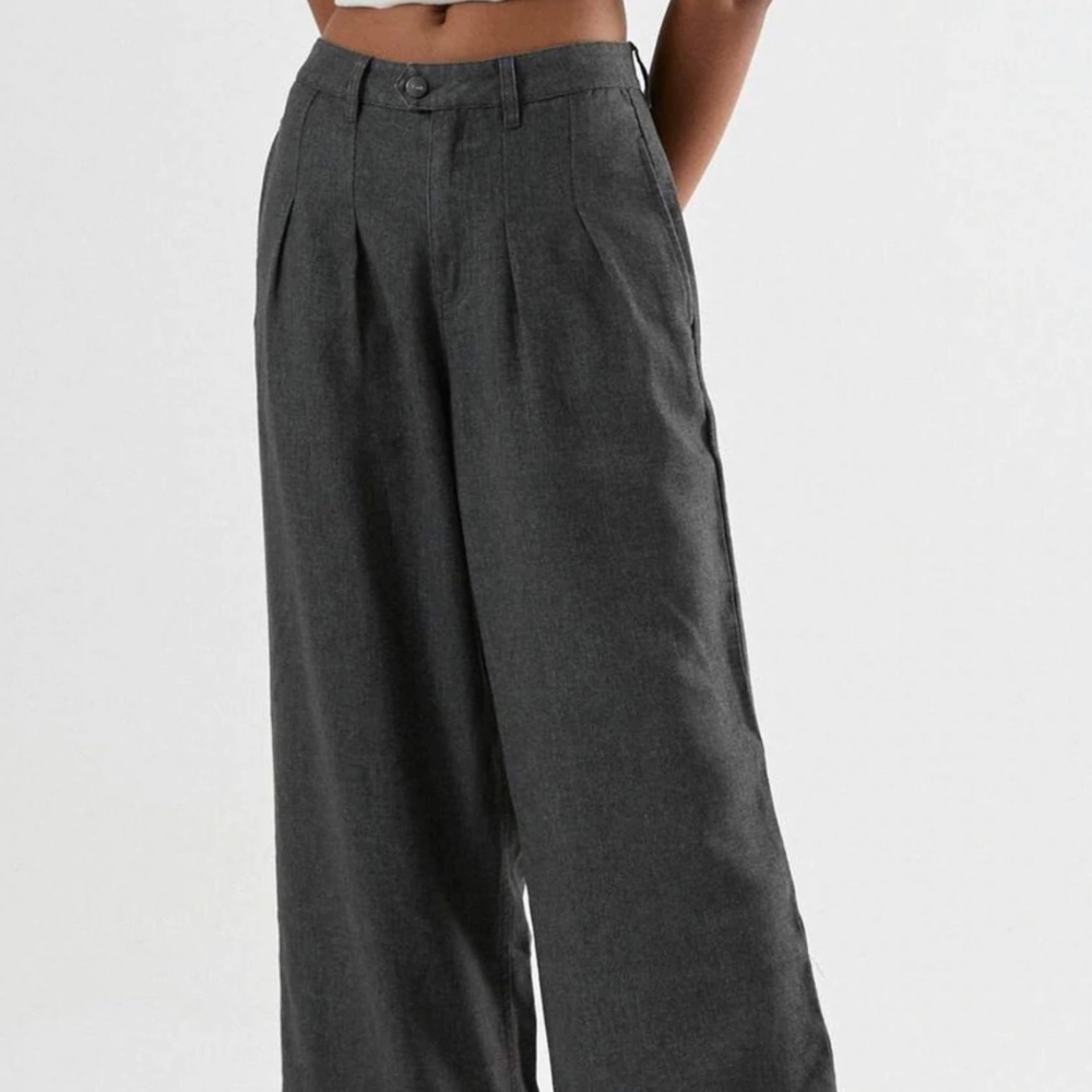Afends Gray Darcy Hemp Pleated Pants
